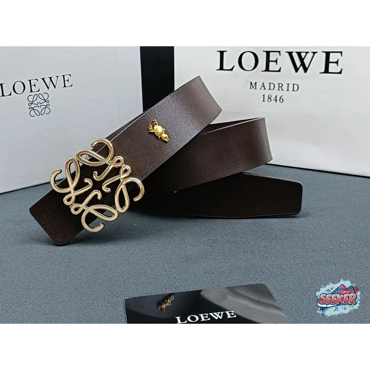 Loewe Loewe Anagram Belt Brown Leather Belt Brown - 1