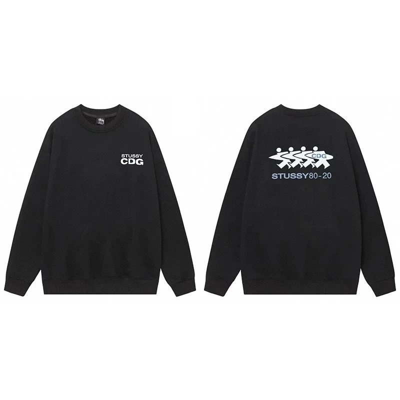 Stussy Stussy CDG Black Solid Crewneck Sweatshirt Black - 1