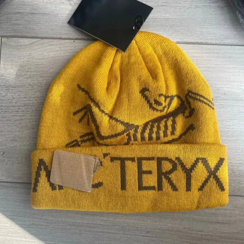 Other Yellow Knit Beanie with Black Skeleton Graphic Yellow - 1