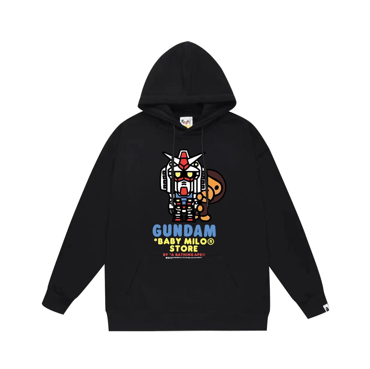 A Bathing Ape A Bathing Ape Gundam Baby Milo Store Black Hoodie Black - 1