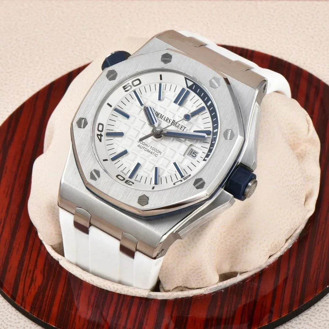 Audemars Piguet Audemars Piguet Royal Oak Offshore Silver White Rubber Watch Silver - 1