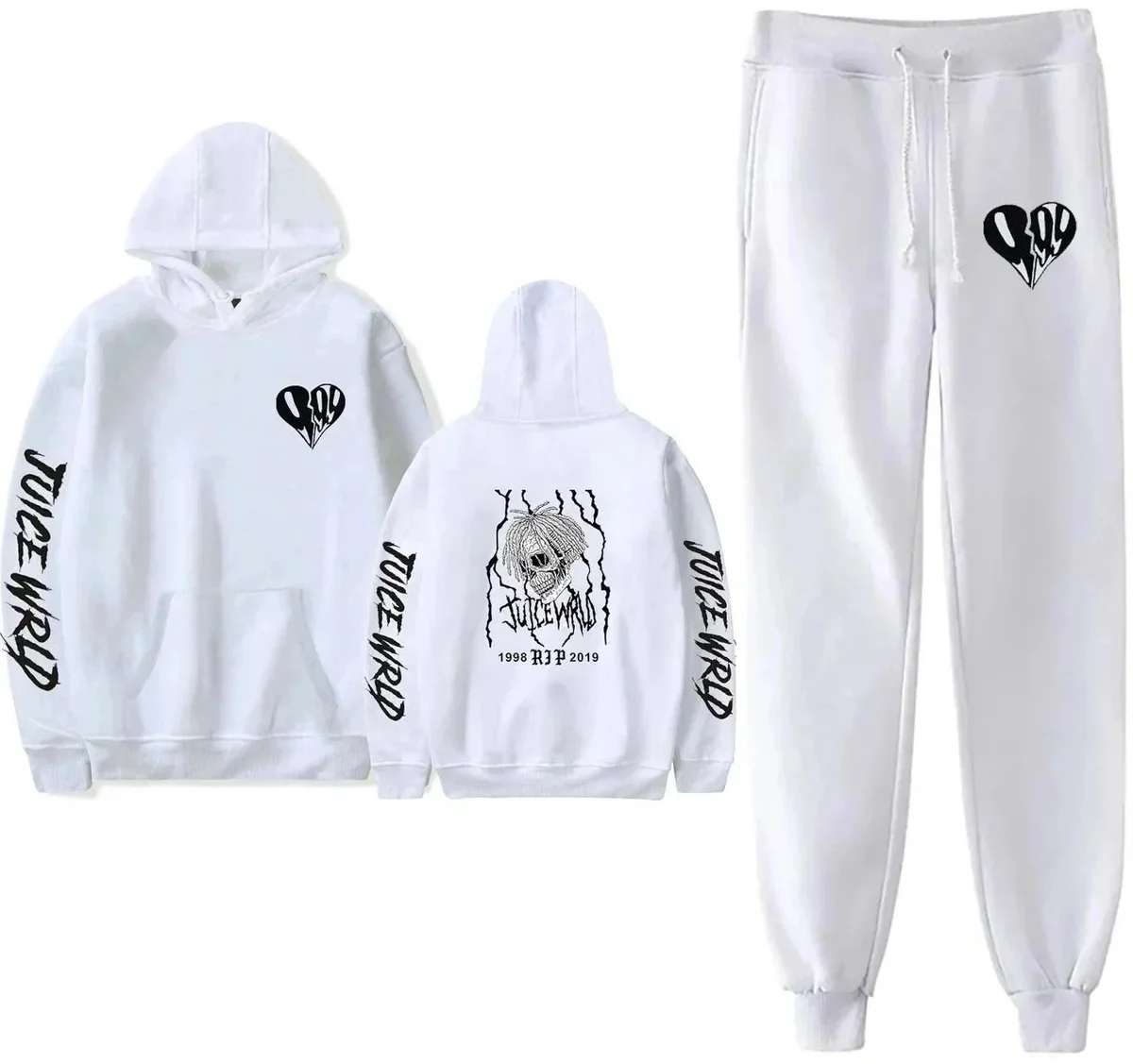 Other White Juice Wrld Hoodie & Sweatpants Set White - 1