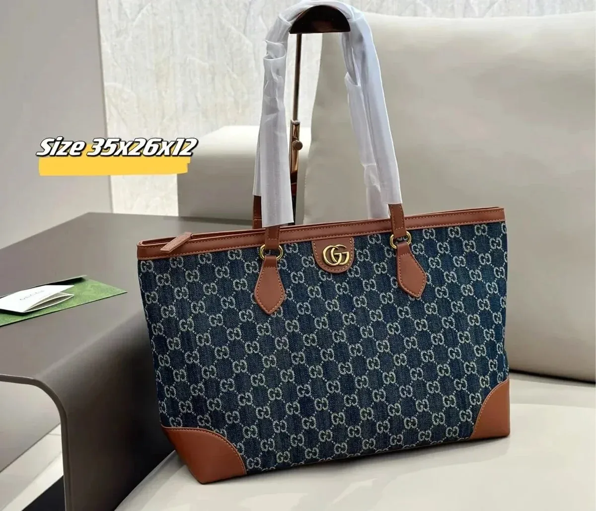 Gucci Gucci GG Marmont Navy Blue Tote Bag Navy - 1