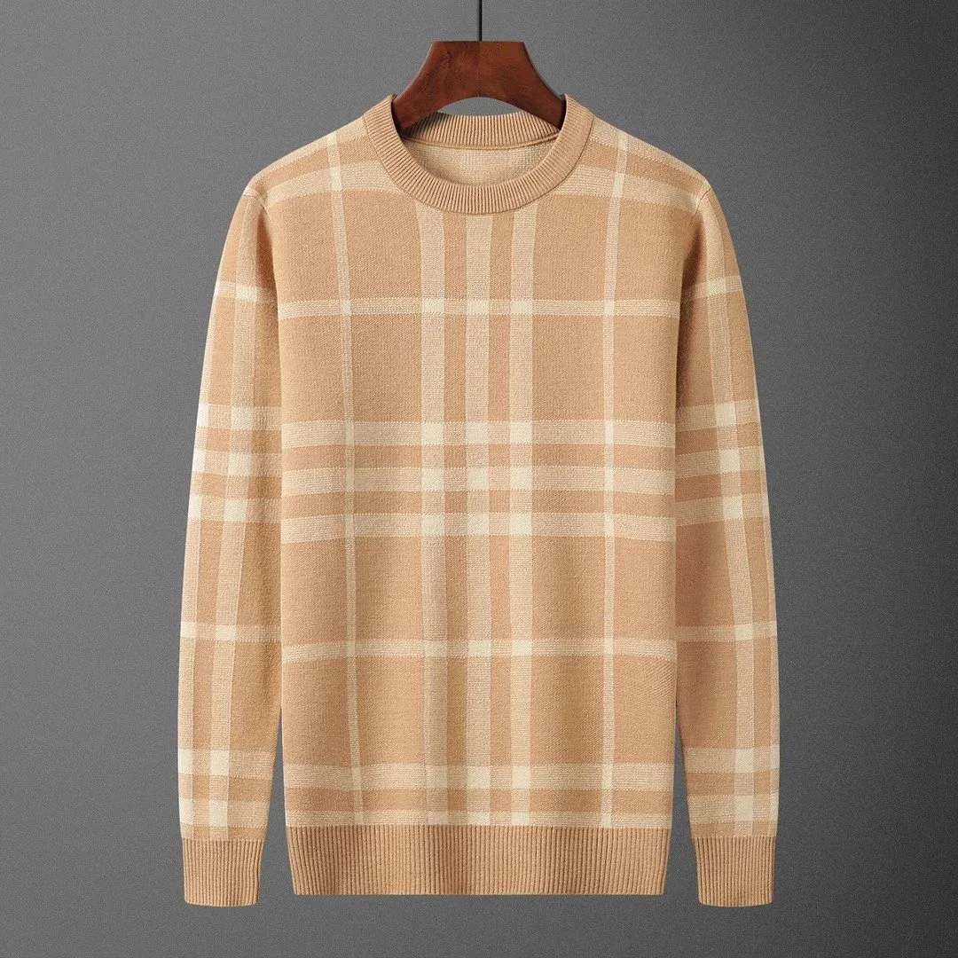 Other Plaid Knit Sweater Beige & White T-Shirts Beige - 1