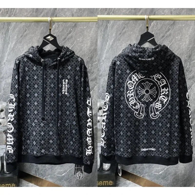 Chrome Hearts Chrome Hearts All-Over Print Black Hoodie Black