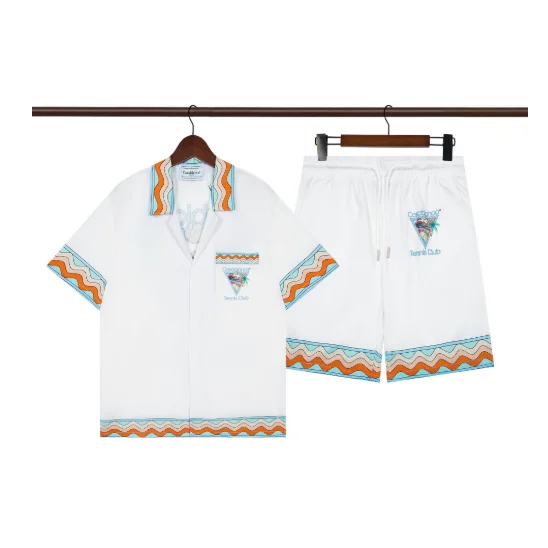 Other Palm Angels Tropical Club Set White Beach Shorts & Shirt White - 1