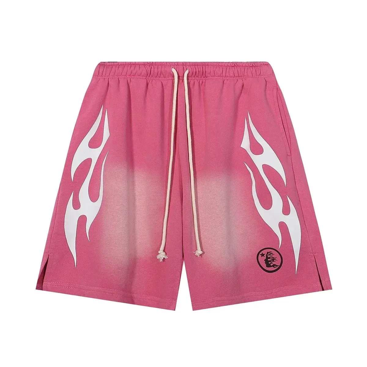 Other Pink Flame Print Shorts Casual Pink - 1