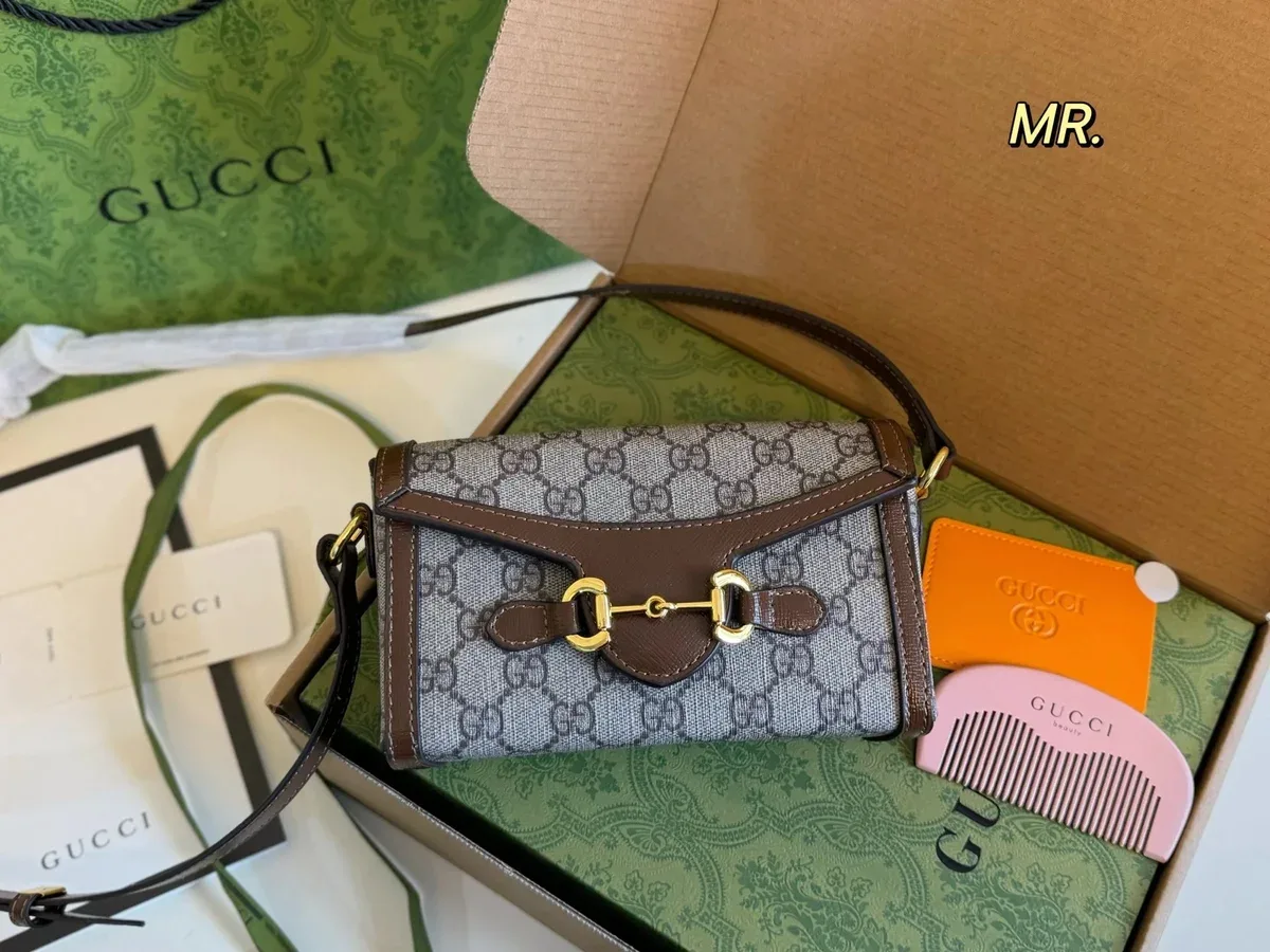 Gucci Gucci GG Marmont Horsebit Mini Bag Beige/Brown Handbag Beige - 1