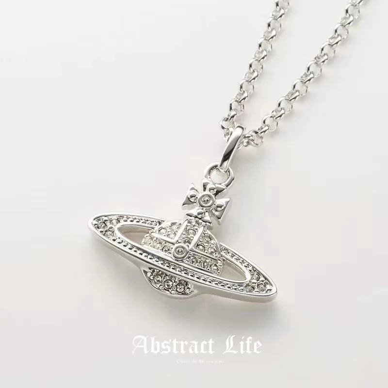 Other Silver Saturn Necklace Jewelry Silver - 1