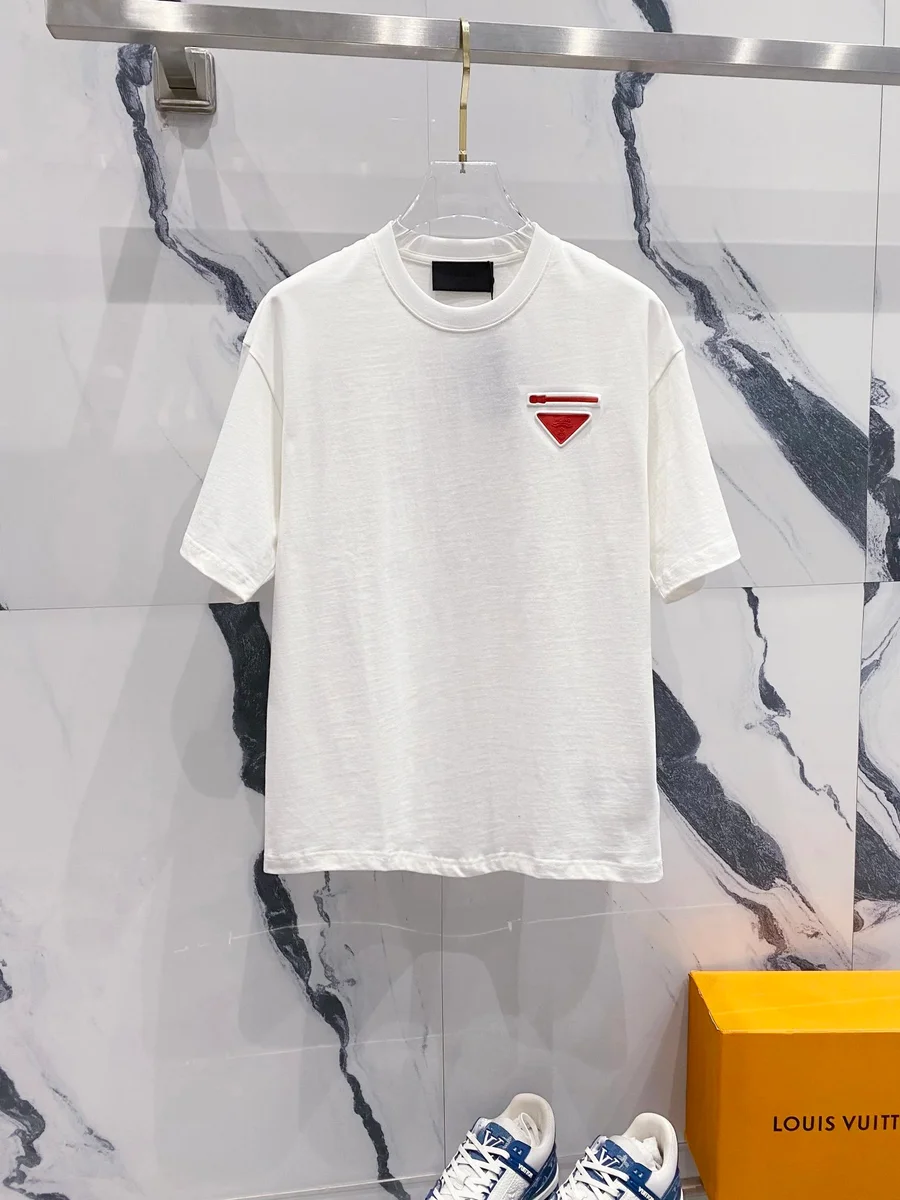 Prada Prada Triangle Logo White T-Shirt White