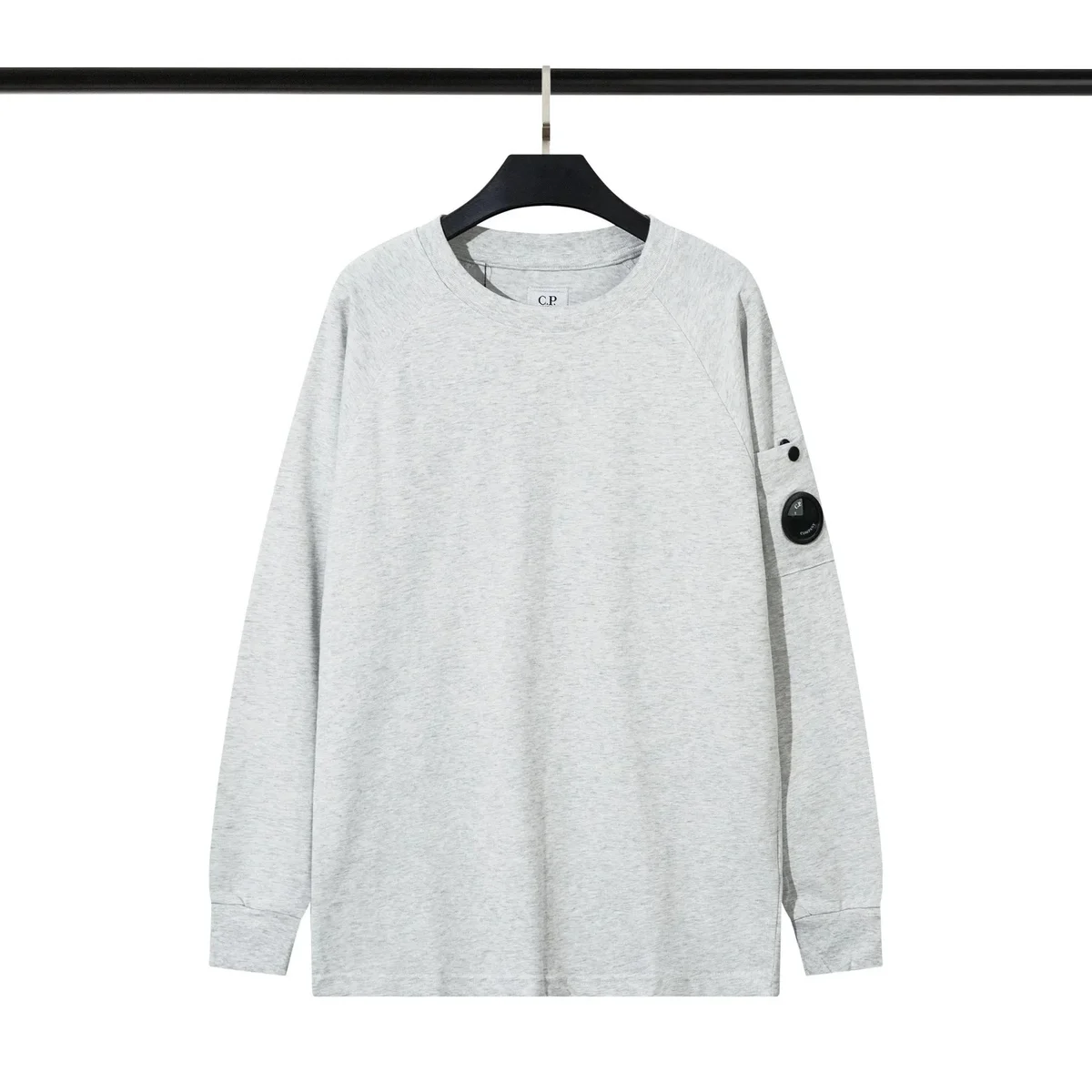 CP Company C.P. Company Grey Melange Long Sleeve T-Shirt Grey - 1