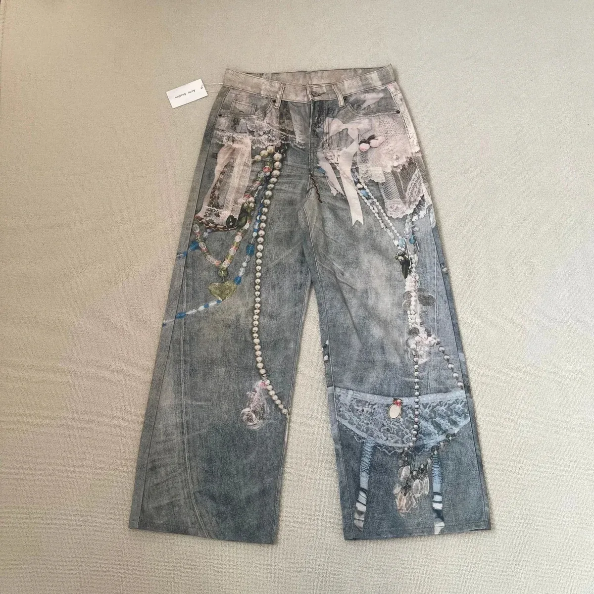 Other Unisex彩绘AC22 Denim Jeans Blue - 1