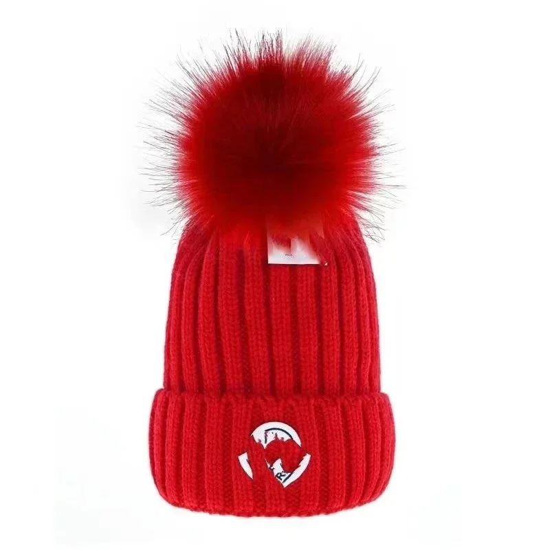 Other Red Faux Fur Pom Beanie Hat Red - 1