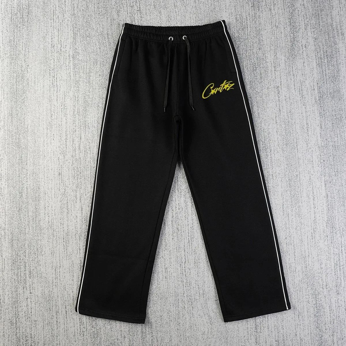 Other Black with Yellow 'Critics' Logo Track Pants Black - 1
