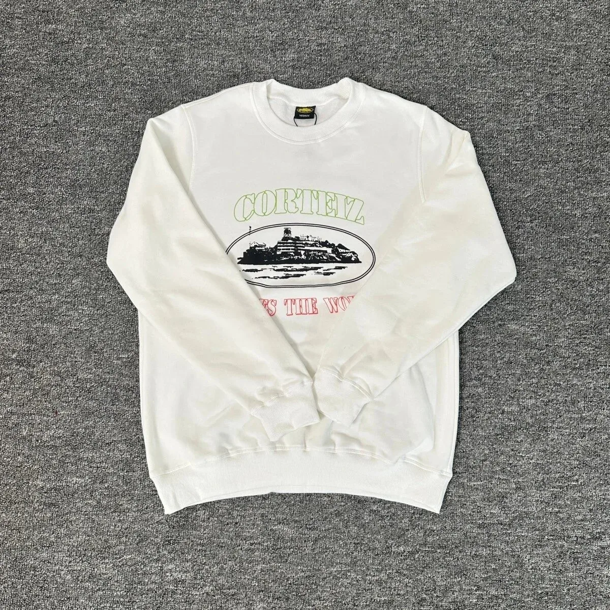 Corteiz Cortez White Graphic Crewneck Sweatshirt White - 1