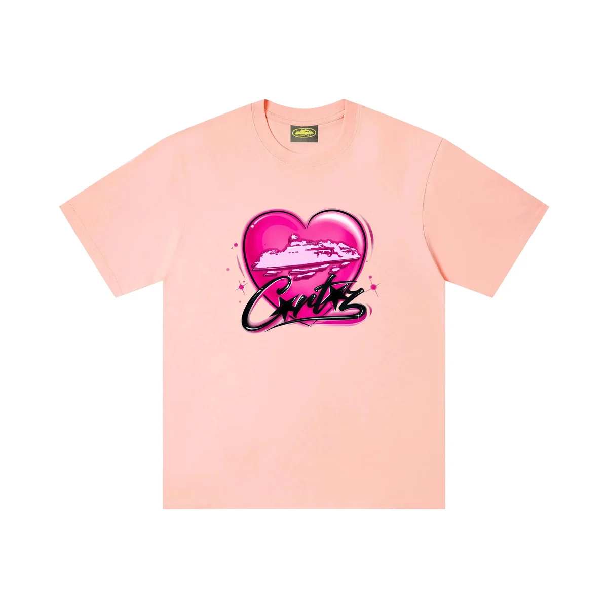 Corteiz Corteiz RTW Pink Heart Graphic T-Shirt Pink - 1