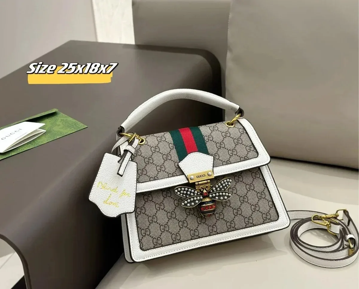 Gucci Gucci GG Supreme Bee Embellished Mini Bag Grey - 1