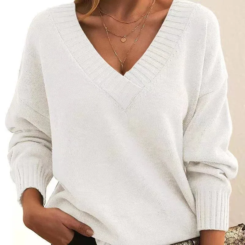 Other White V-Neck Knit Sweater White - 1