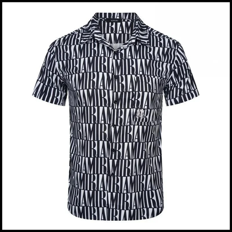Amiri Amiri AMB Pattern Short Sleeve Shirt Black/White Black - 1