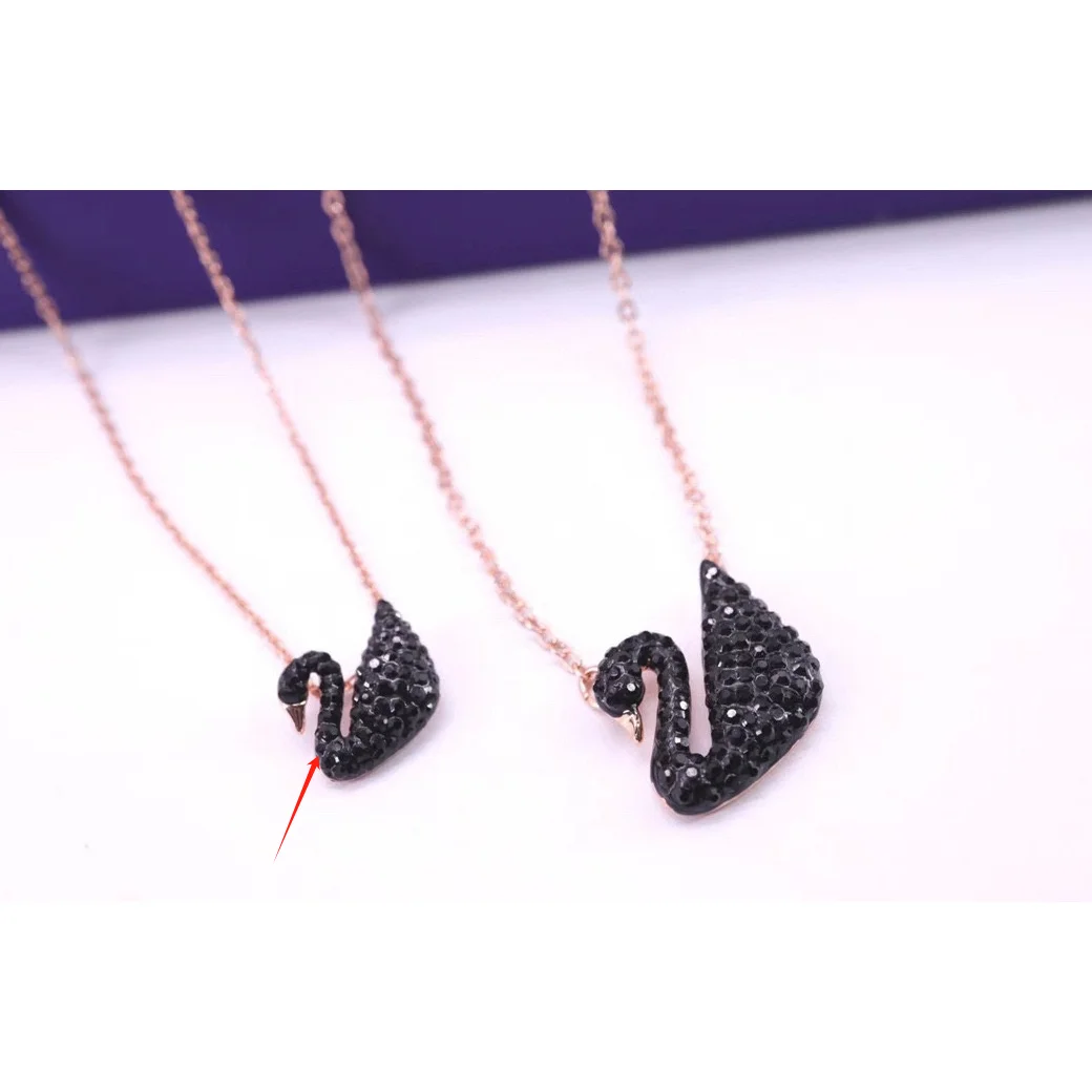 Swarovski Swarovski Swan Black Crystal Necklace Black - 1