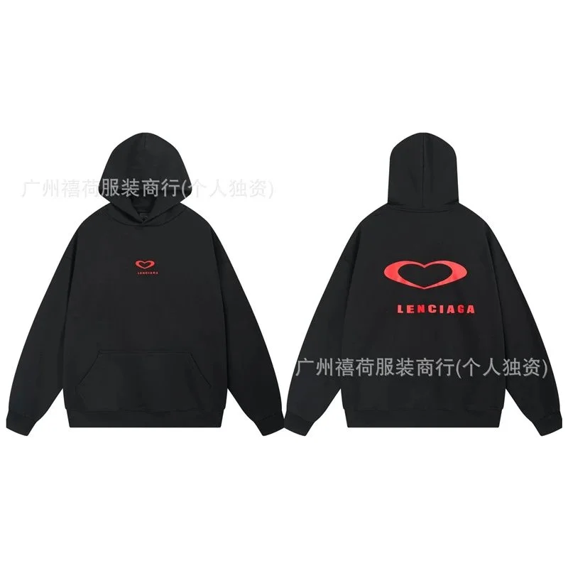 Balenciaga Balenciaga Black/Red Heart Hoodie Black