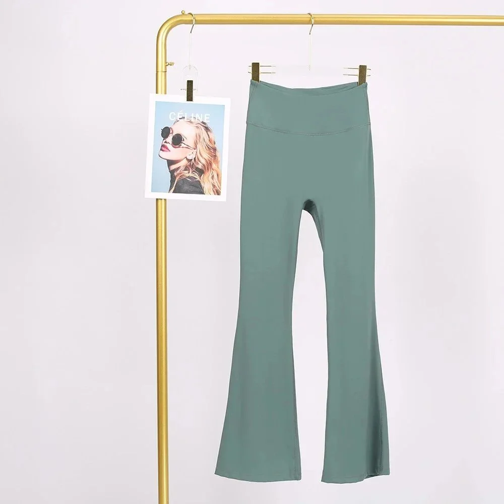 Other Mystery Green Flare Pants - Casual Bottoms Green - 1