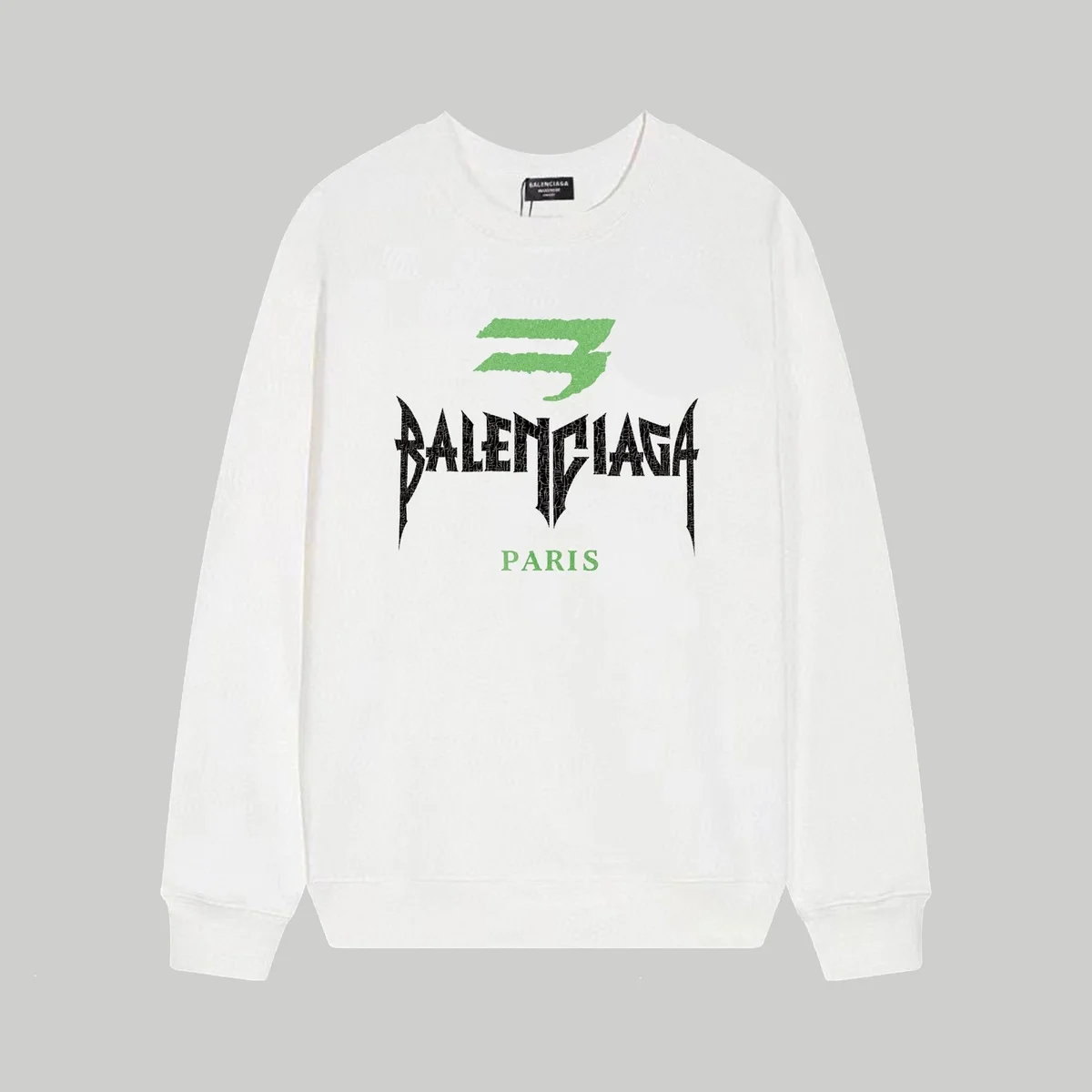 Balenciaga Balenciaga White Logo Print Crewneck Sweatshirt White - 1
