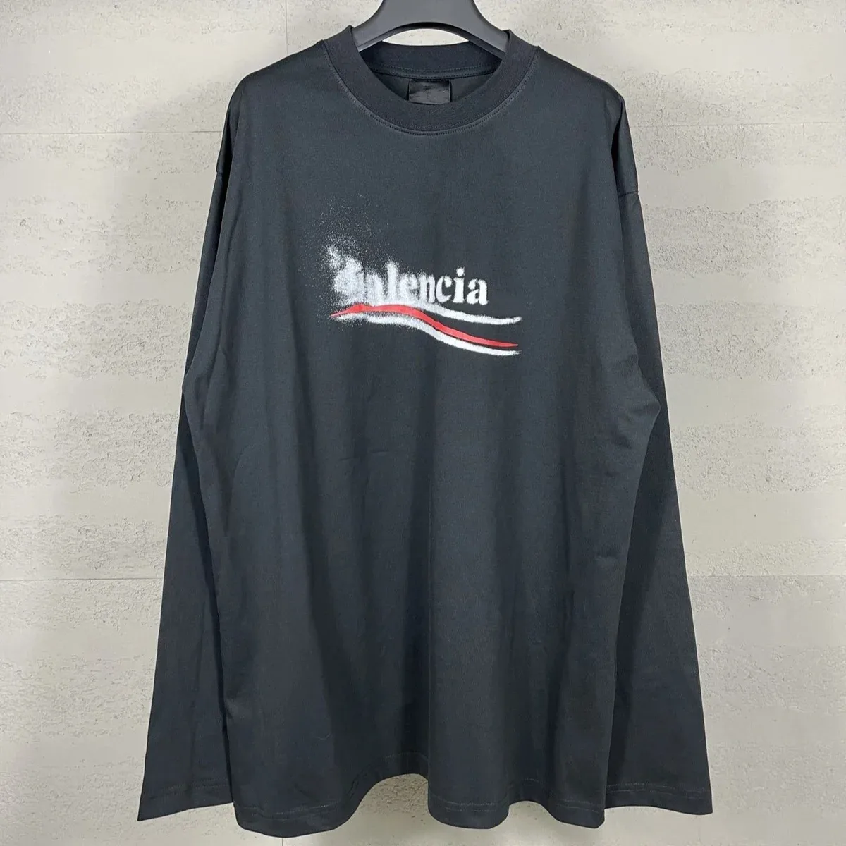 Balenciaga Balenciaga Logo Long Sleeve T-Shirt Navy Navy