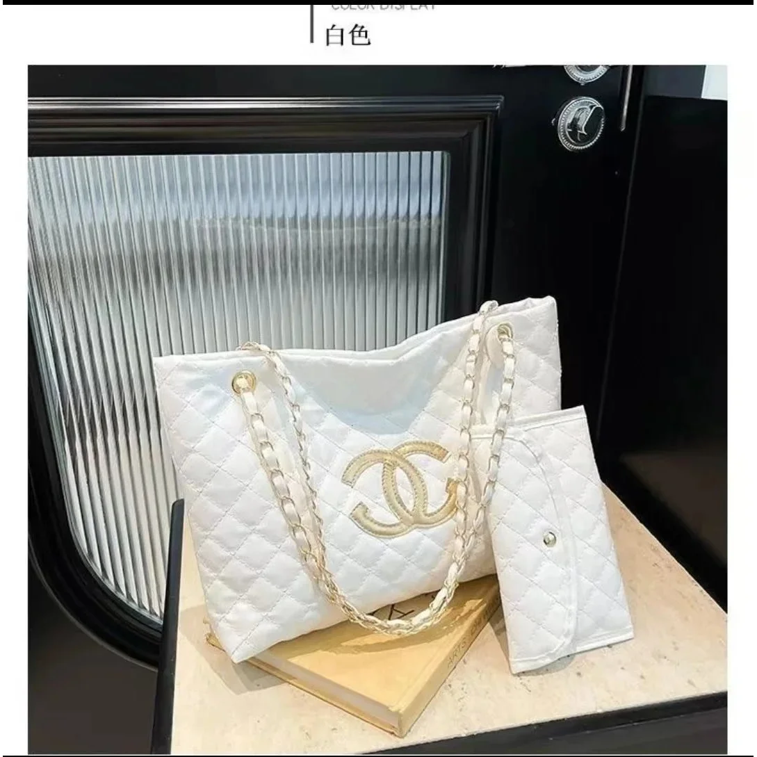 Chanel Chanel Classic Flap White Quilted Tote Bag Set White