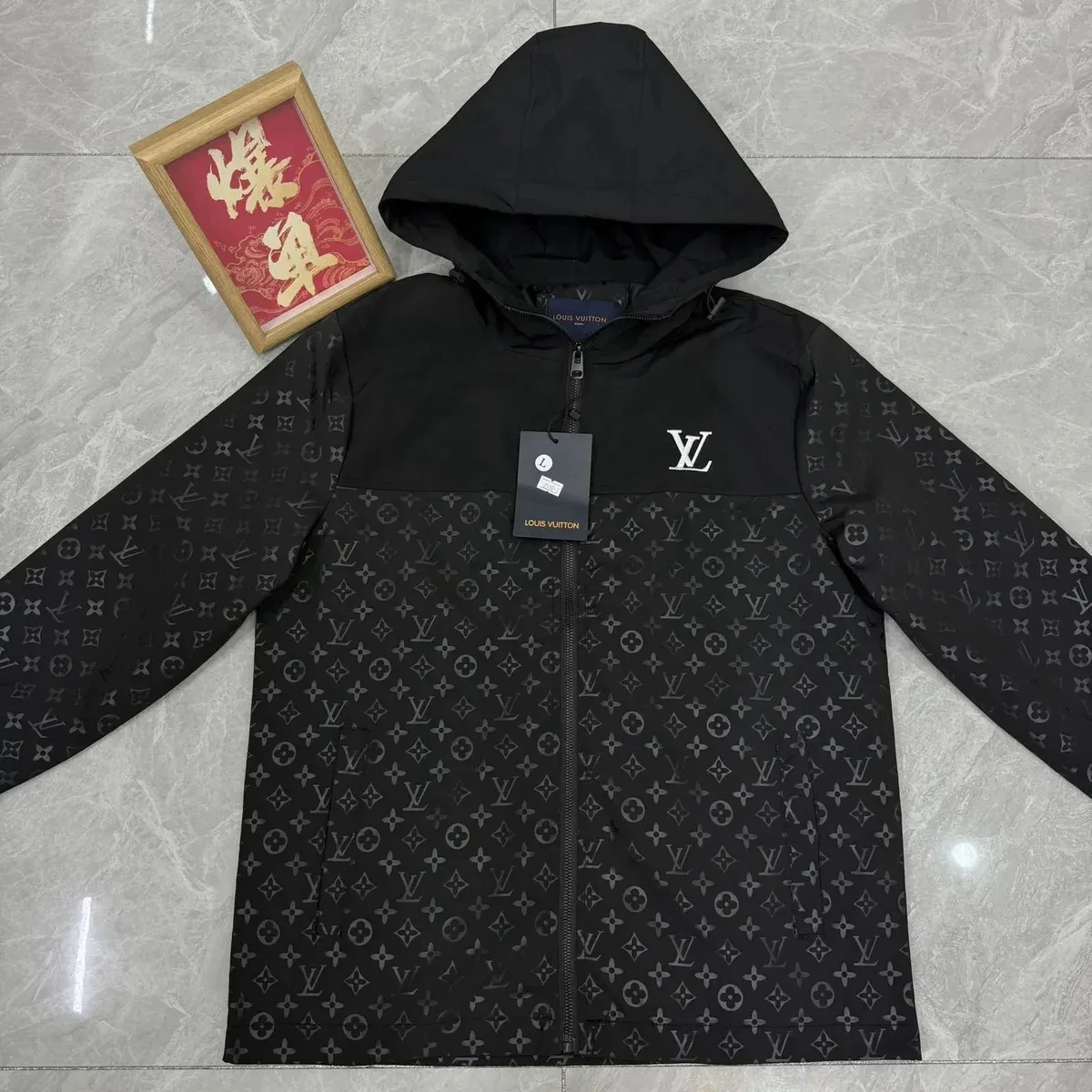 Louis Vuitton Louis Vuitton Monogram LV 22 Black Hooded Coat Black