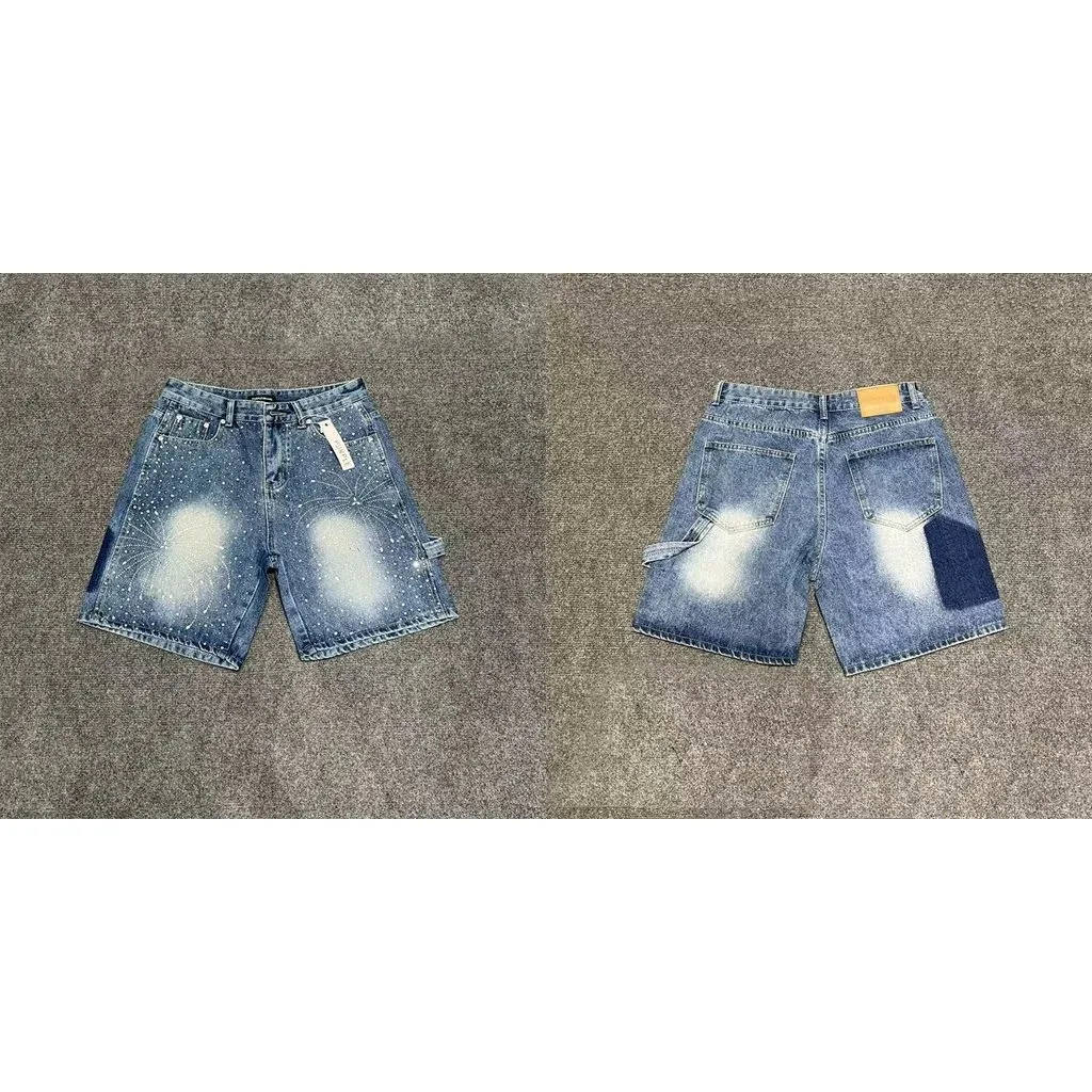 Other Splatter Blue Denim Shorts Blue - 1