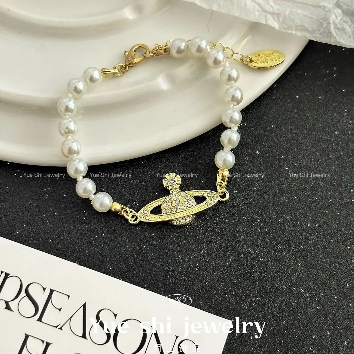 Other Pearl Bead Gold Orb Bracelet Jewelry Gold - 1