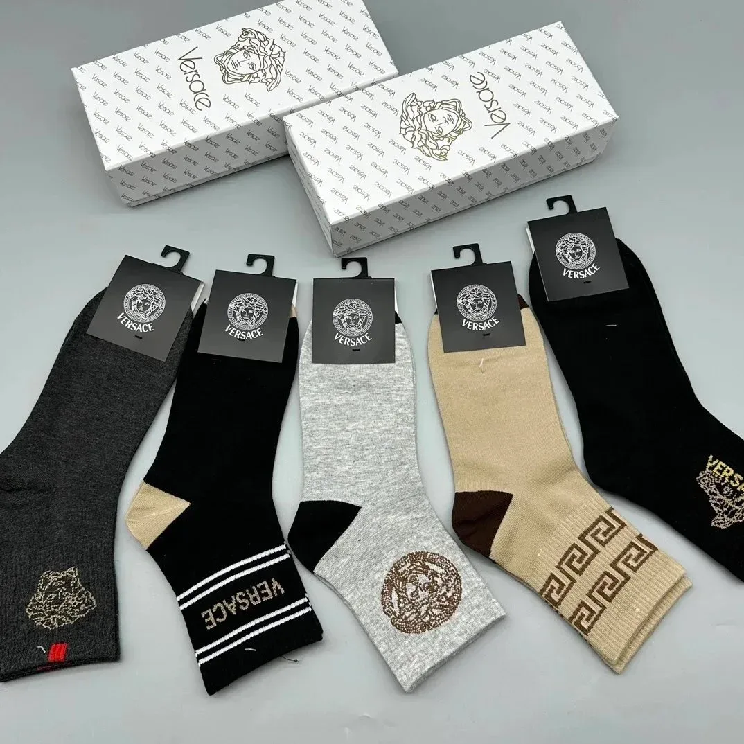 Versace Versace Medusa Logo Socks Beige/Black Beige - 1