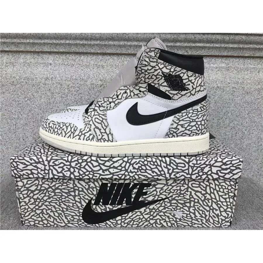 Nike Nike Air Jordan 1 Elephant Print Sneakers White - 1