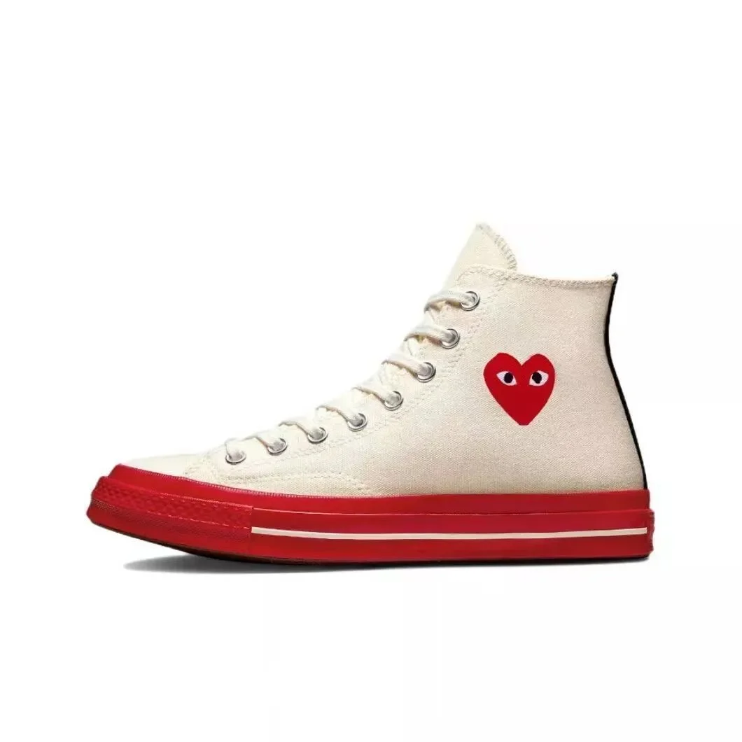 Comme des Garçons Comme des Garçons Chuck Taylor 1970s 34爱心红白 高帮 Sneakers White - 1