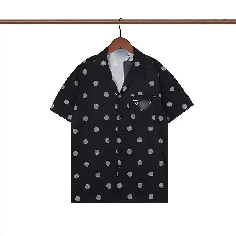 Prada Prada Polka Dot Short Sleeve Shirt Black/White Black - 1
