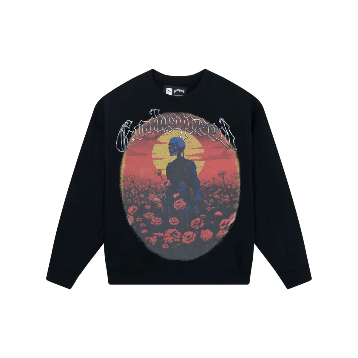 Godspeed Godspeed Skull Sunset Crewneck Sweatshirt Black Black - 1