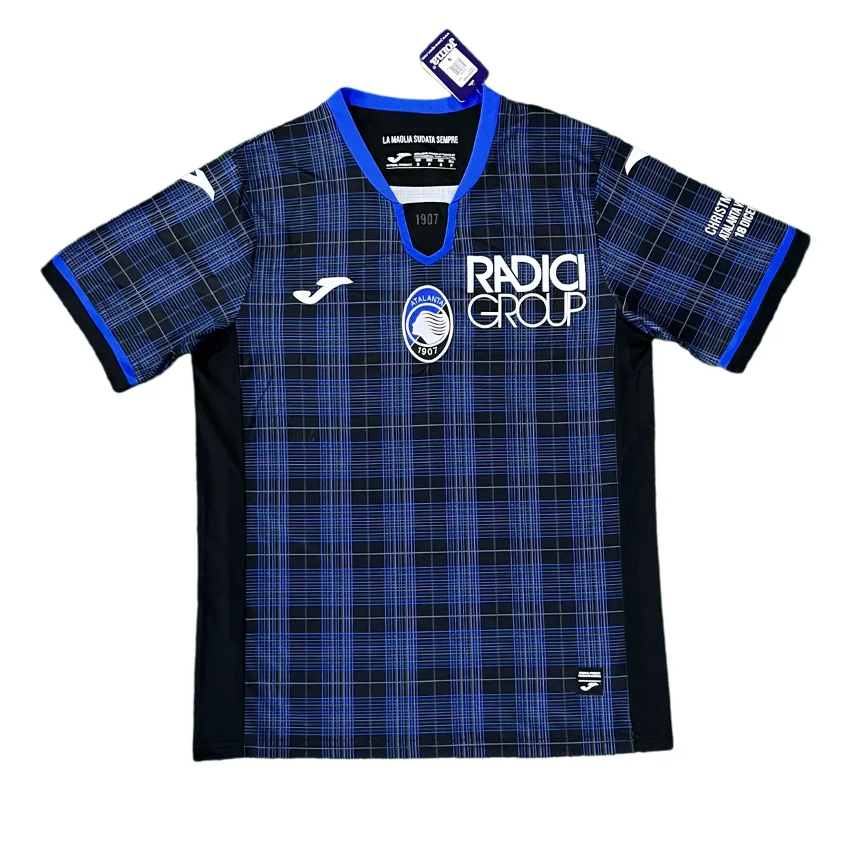 Joma Joma Blue Grid Soccer Jersey Black - 1