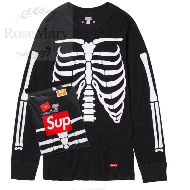 Supreme Supreme Black/White Skeleton Print Thermal Top Black