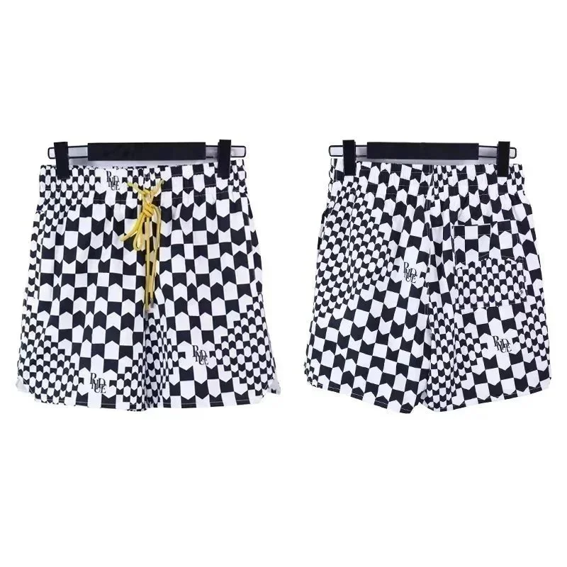 Other Checkered Shorts with Yellow Drawstring Black - 1