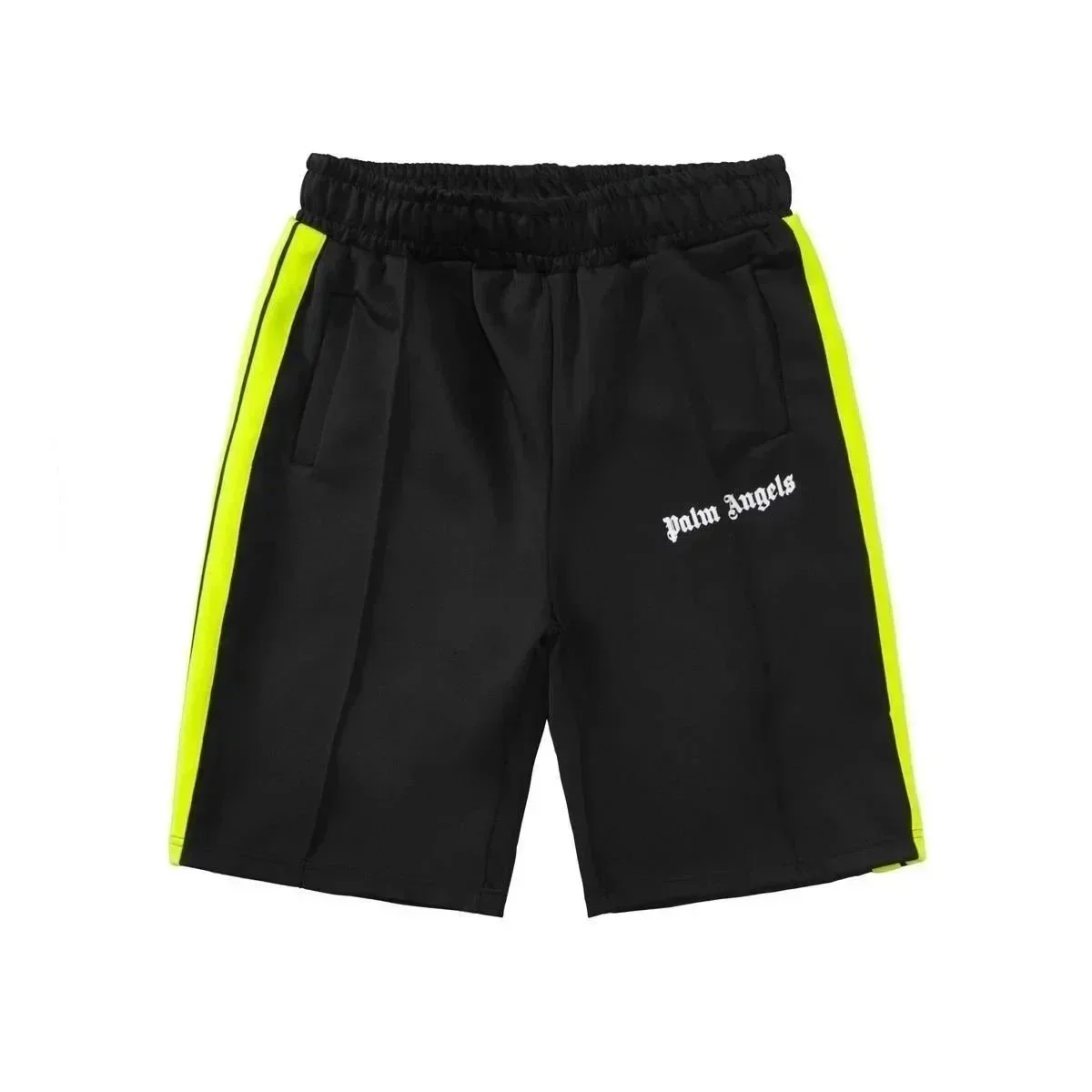 Palm Angels Palm Angels Track Shorts Black Neon Yellow Black - 1