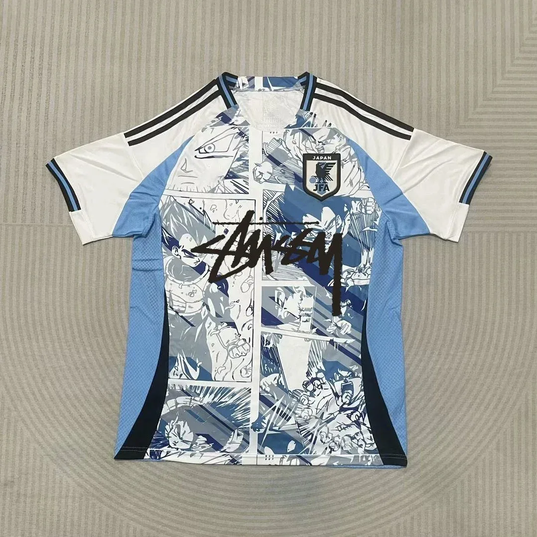 Adidas Adidas Japan Blue White Dragon Ball Signed Jersey Blue - 1