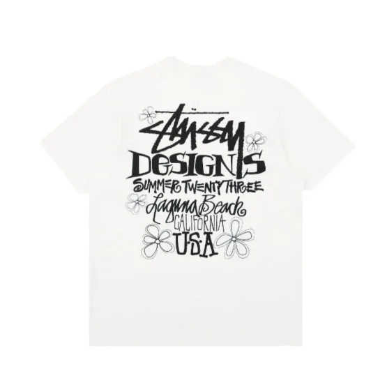 Stussy Stussy Stüssy Summer 2023 Laguna Beach USA T-Shirt White - 1