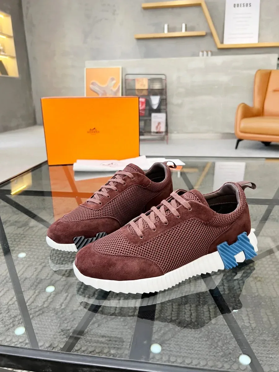 Hermès Hermès Brown Mesh & Suede Sneakers Brown