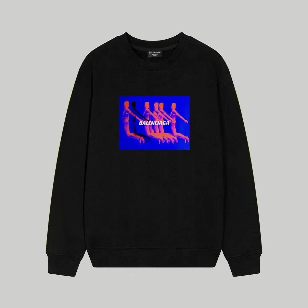 Balenciaga Balenciaga Black 'Runners' Graphic Sweatshirt Black - 1