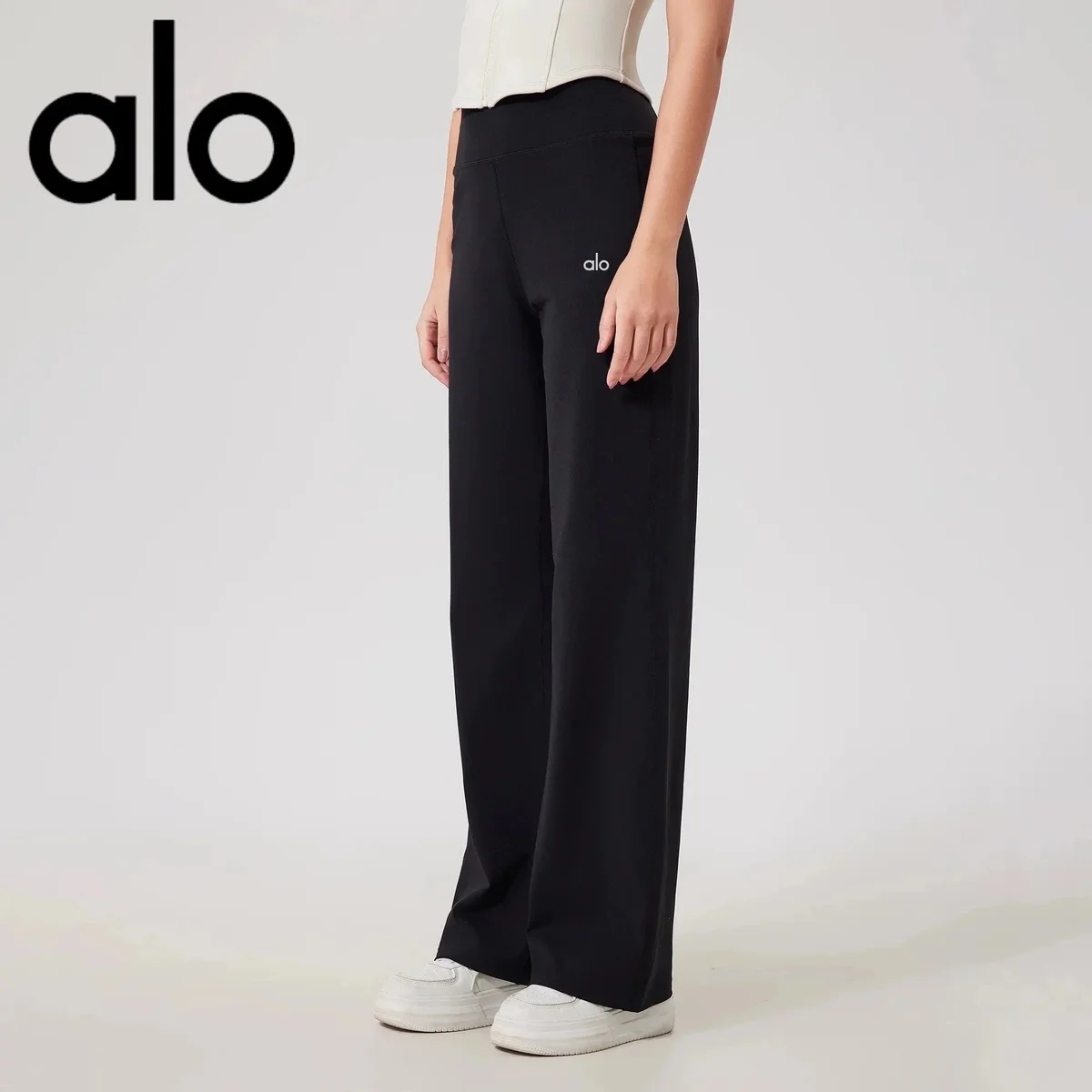 Alo Yoga Alo Advanced Wide Leg Pants Advanced Black Bottoms Black - 1
