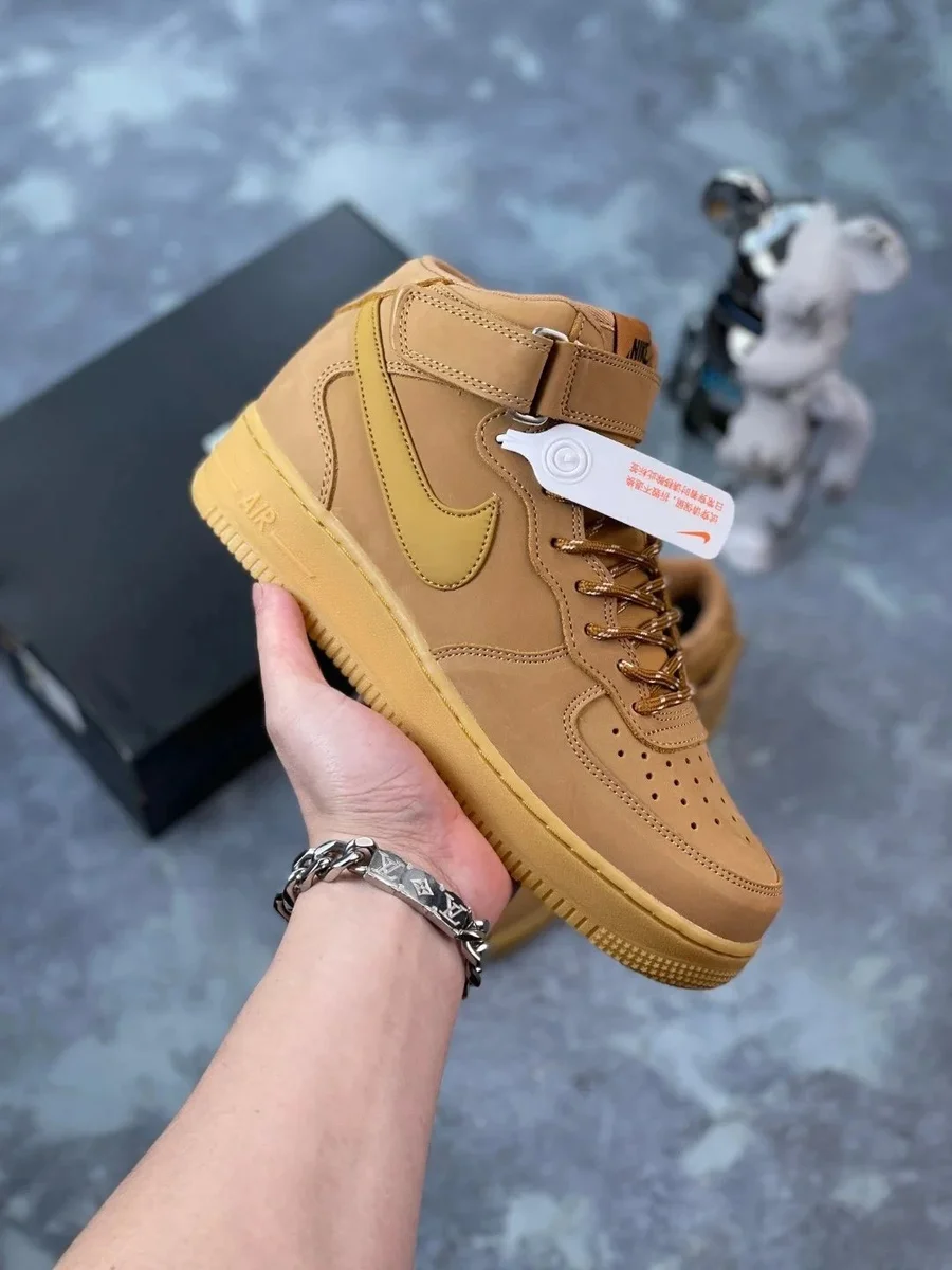 Nike Nike Air Force 1 Mid '07 Wheat High Sneakers Brown - 1