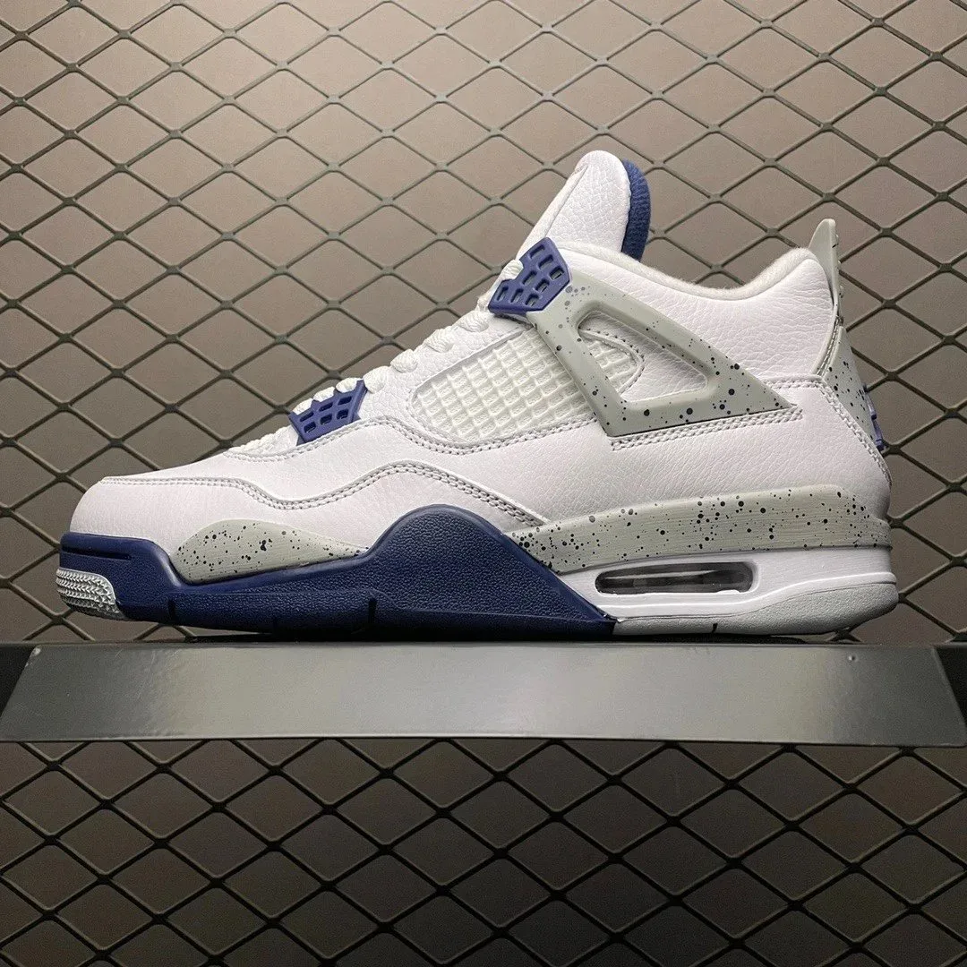 Jordan Air Jordan Air Jordan 4 White/Blue Sneakers White - 1