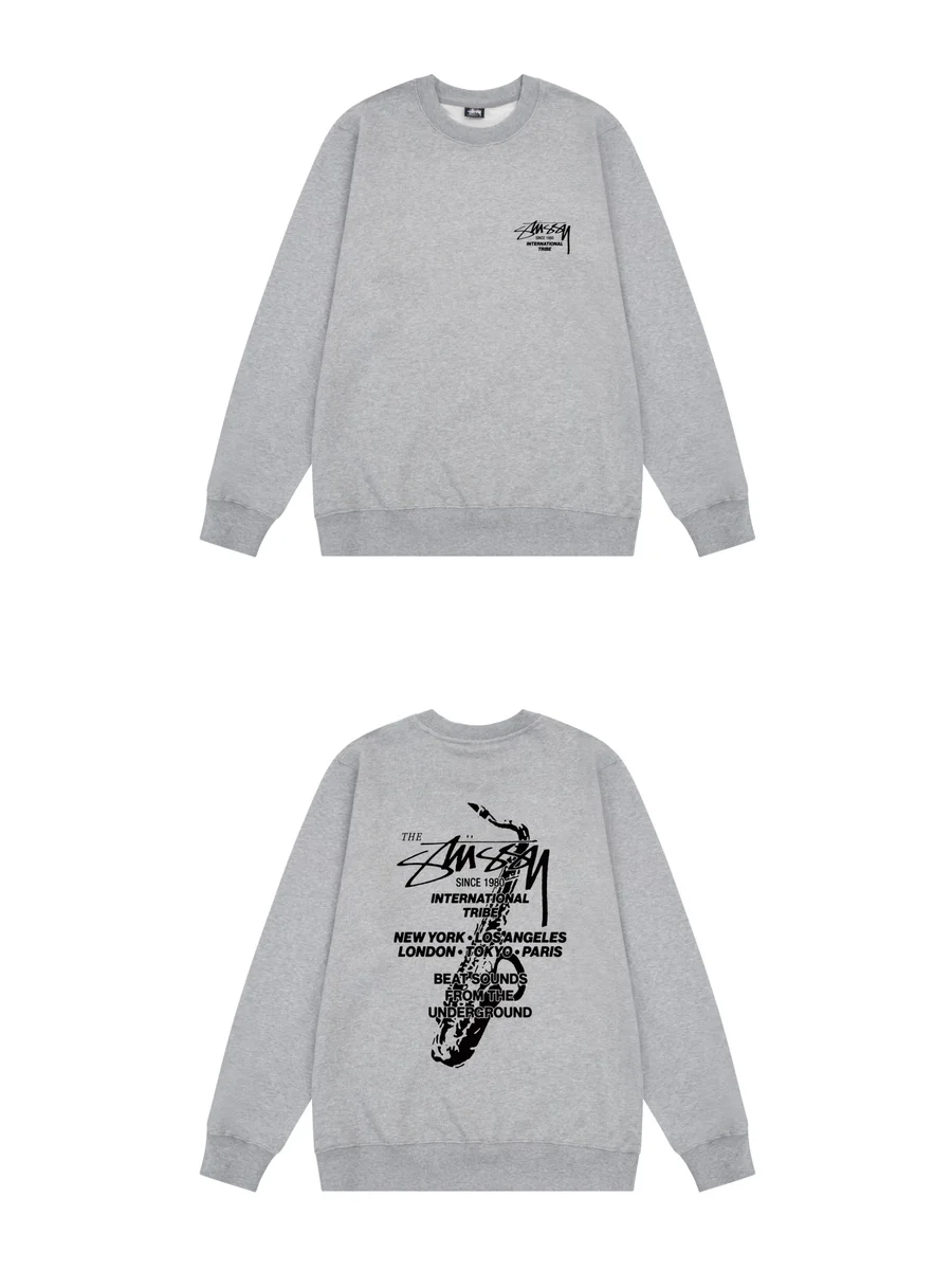 Stussy Stussy Stüssy Bear Grey Crewneck Sweatshirt Grey - 1