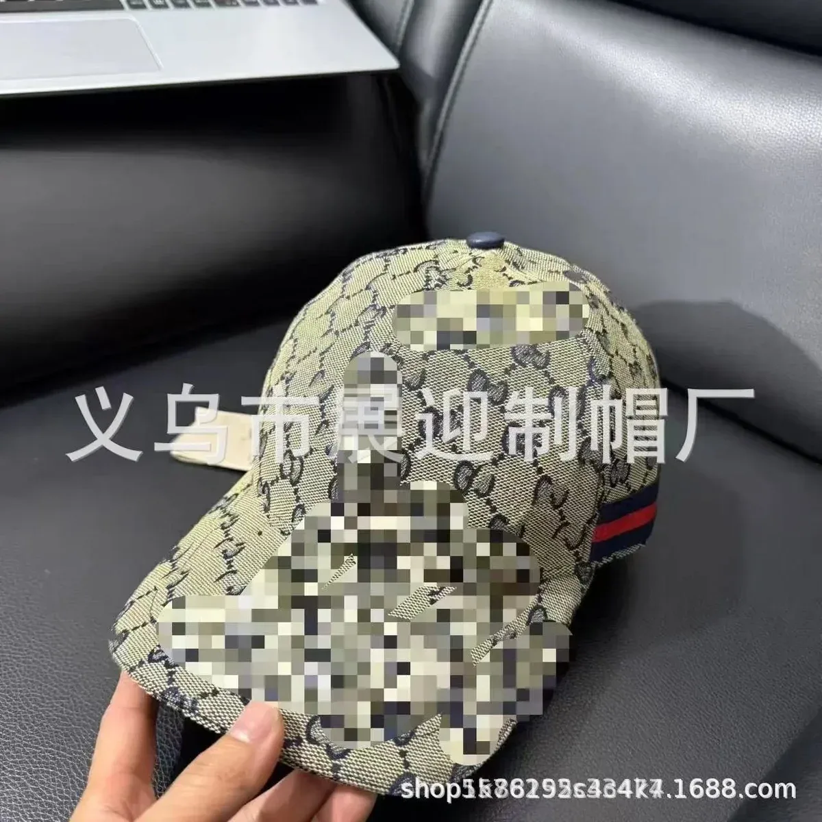 Gucci Gucci GG Monogram Small Letter Sea Blue Cap Blue - 1